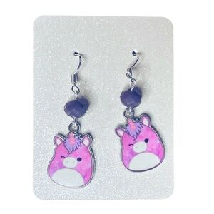 Squishmallows Unicorn Earrings - Handmade